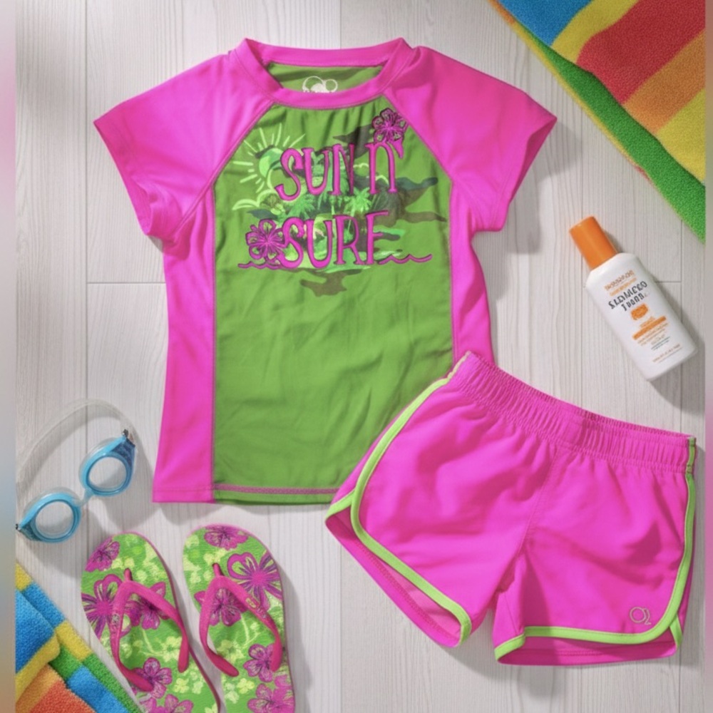 Girls OP rash guard swim top